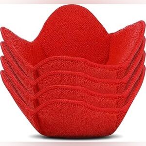 Microwave Bowl Huggers Warmers for Food Microfiber Heat Resistant Set of 4 Red